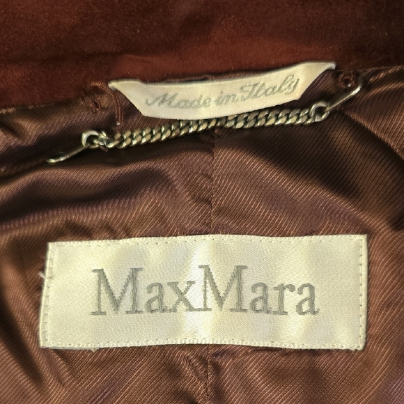 MaxMara Suede Belted Blazer - Soft Burgundy - Picture 2 of 16